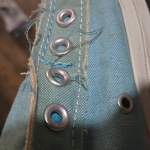 🩵WOMENS SIZE 8 CONVERSE SLIP ON SNEAKERS TURQUOISE BLUE ALL 🌟 STARS🩵 - Picture 5 of 7